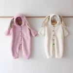 [66-90cm] ウサギデザインボア オールインワン - Image 5