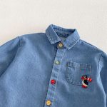 [73-120cm]ペンギン柄 デニム ジャケット - Image 4