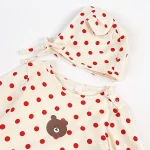 [66-90cm] ボンネット付きドット オールインワン - Image 4