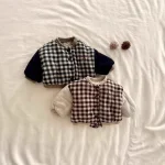 [73-120cm] 韓国風 チェック アウター - Image 4