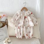 [73-100cm]カラープリント セットアップ ルームウェア - Image 9