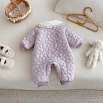 [66-90cm]韓国風 小花柄 キルティング カバーオール - Image 5