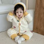 [66-100cm] カラードット あったか カバーオール - Image 8