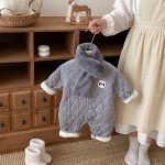 [66-90cm]カートゥン キルティング カバーオール&ネックウォーマーセット - Image 4