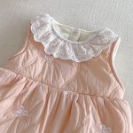 [66-90cm] お花 刺繍 レース襟 カバーオール - Image 8