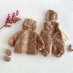 [73-120cm] かわいい トナカイ あったか カバーオール/フード付きアウター