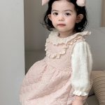 [73-100cm] レース襟 キルティング 裏起毛 ワンピース - Image 9