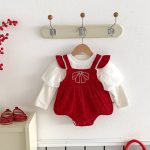 [66-100cm] 蝶結び 刺繍 あったか ロンパース、ワンピース - Image 7