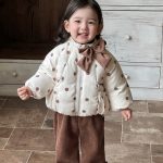 [73-100cm] 韓国風 ドット 蝶結び アウター