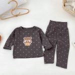 [73-100cm]ドット くま ルームウェア セットアップ