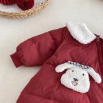 [66-90cm] わんちゃん柄 あったか カバーオール - Image 4