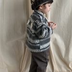 [73-110cm] レトロ ボーダー ニット