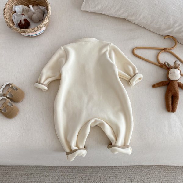 [66-90cm] おうち 刺繍 カバーオール