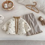 [73-120cm] リボン 中綿 キルティング コート - Image 10