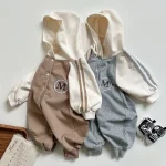 [66-90cm] 英字プリントフーディ オールインワン - Image 10