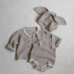 [66-90cm]3点セット ニット カーディガン&サロペットロンパース&帽子 - Image 12