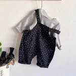 [66-90cm] 小花柄 サロペットORインナーシャツ - Image 16