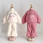 [73-120cm] リボン柄 ボア セットアップ - Image 5