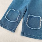 [73-110cm]フリンジ ストレート デニムパンツ - Image 12