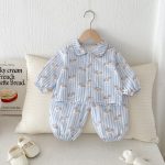 [73-100cm]レインボー ボーダー 小犬 セットアップ ルームウェア - Image 14