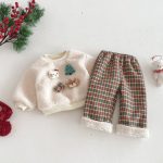 [73-120cm] 韓国風 チェック あったか パンツ - Image 2