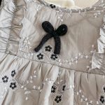 [66-90cm] 小花柄 蝶結び キルティング ロンパース - Image 11