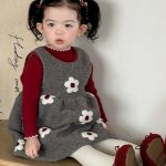 [73-100cm] レトロ 花柄 ジャンパースカート - Image 3