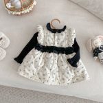 [73-120cm] 花柄 中綿 ノースリーブ ワンピース - Image 4