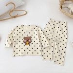 [73-100cm]ドット くま ルームウェア セットアップ - Image 6