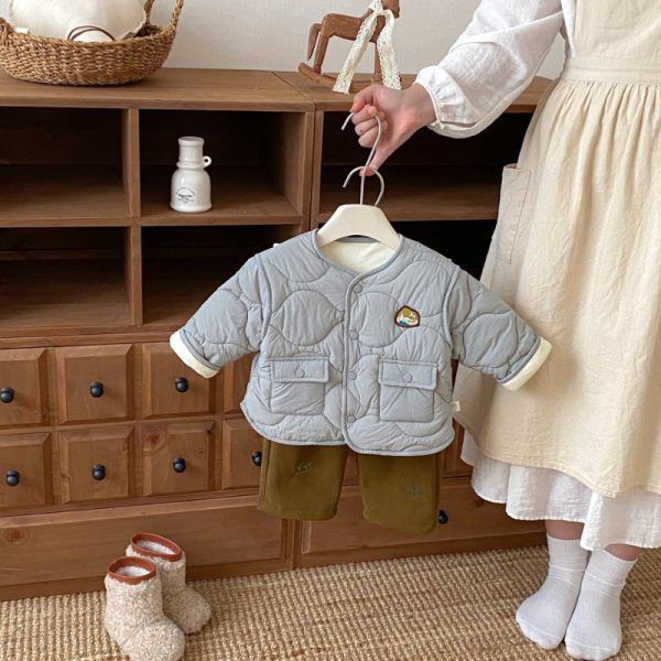 [73-120cm] ワッペン付き あったか ジャケット