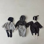 [66-90cm]ボーダー 丸首 ロンパース - Image 8