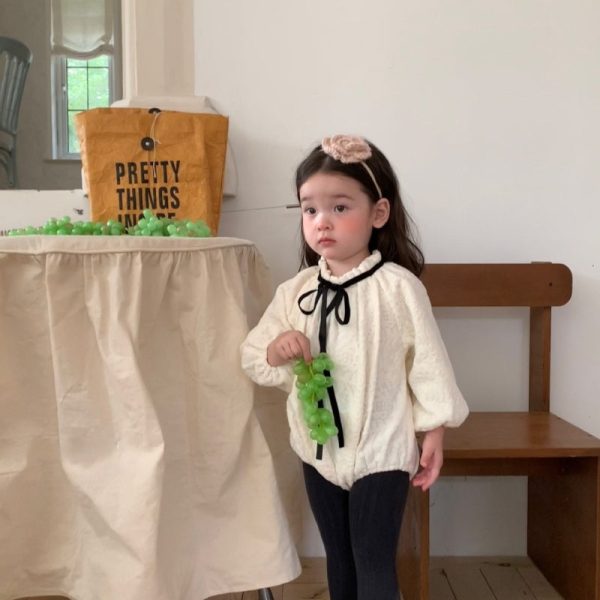 [66-90cm] レース 裏起毛 ロンパース