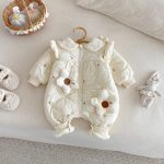 [66-90cm] 刺繍入り 中綿 カバーオール - Image 5