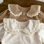 [66-100cm]フリル襟 コーデュロイ ロンパース - Image 6