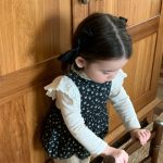 [66-130cm] 韓国風 小花柄 中綿 ロンパース ワンピース - Image 3