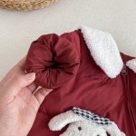 [66-90cm] わんちゃん柄 あったか カバーオール - Image 3