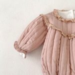 [66-90cm] キュートなフリルレースプラッシュ ロンパース - Image 3