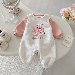 [66-120cm]もこもこ ボア カバーオール うさぎ トレーナー セット - Image 8