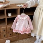 [73-120cm] ツイード風 お姫様 ワンピース&リボンアクセ - Image 11