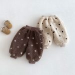 [73-120cm] 韓国風 ドット あったか パンツ - Image 3