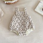 [66-90cm] 花柄 キャミロンパース&裏起毛 トップス - Image 6