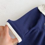 [73-110cm]小花 刺繍 ニット ワンピース