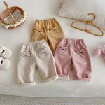 [73-120cm] 蝶結び コーデュロイ あったか パンツ - Image 3