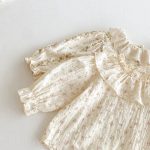 [66-100cm]フリル カラー 花柄 トップス&サロペット ロンパース - Image 11