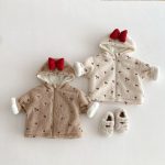 [73-120cm] 蝶結び&小花柄 キルティング コート - Image 4