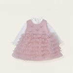 [80-140cm] 立体リボン チュールワンピース&フリルニット 二点セット - Image 11