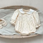 [66-100cm]ドット 小花柄 ロンパース - Image 8