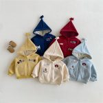 [73-120cm] 刺繍 フード付き スターあったか アウター