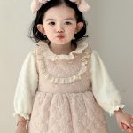 [73-100cm] レース襟 キルティング 裏起毛 ワンピース - Image 4