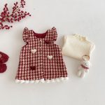 [73-120cm] 千鳥格 ハート ワンピース - Image 6